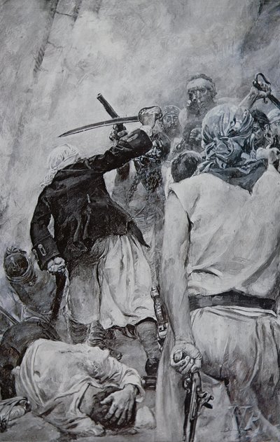海賊の戦い（リトグラフ 作： Howard (after) Pyle