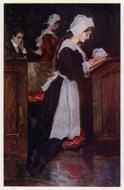 Ilustração para Evangeline, A Tale of Arcadie, de Henry Wadsworth Longfellow (litho colorida) 作： Howard Chandler (after) Christy