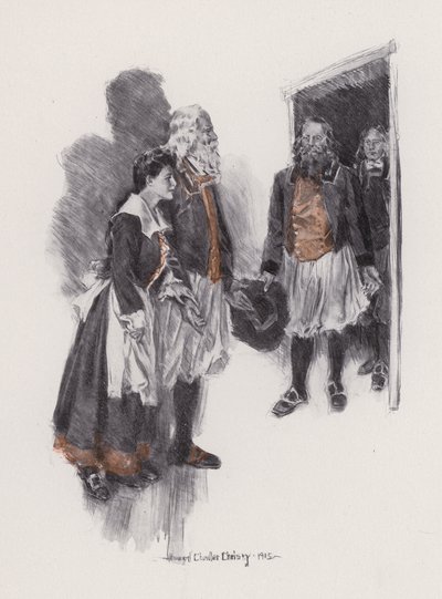 Henry Wadsworth LongfellowによるEvangeline、A Tale of Arcadieのイラスト（litho） 作： ハワード・チャンドラー（後）クリスティ