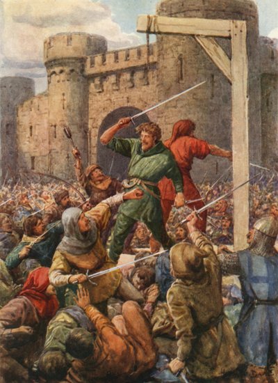 "Back to Back Stood the Dauntless Two" (color litho) 作： Howard Davie