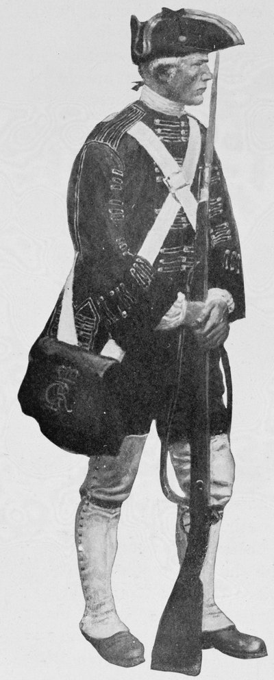 ニュージャージー州ジャージーシティーのハドソン郡裁判所にある壁画装飾のイギリス兵 作： Howard Pyle