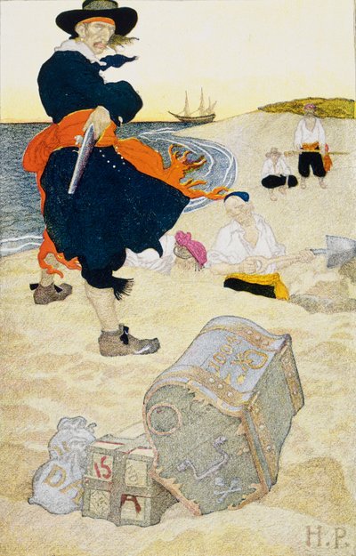 埋蔵金、20世紀初頭（本の挿絵） 作： Howard Pyle
