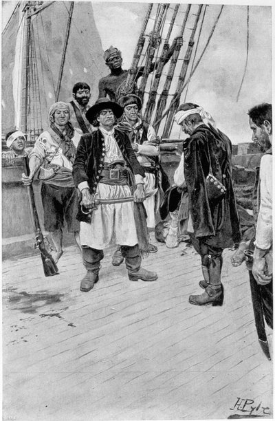 キャプテントンレロウが最大のイラストを撮った。ハーパーの雑誌で、1895 作： Howard Pyle