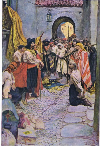 市民からの恐喝、ハワード＆パイルズオブパイレーツブック、ハーパー＆ブロス発行、1921年 作： Howard Pyle