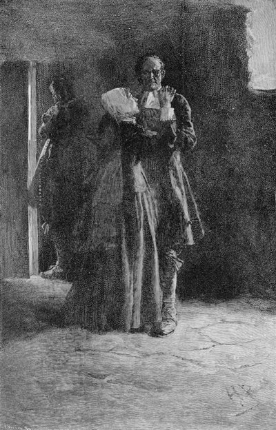 刑務所のジャイルズコーリー、フランクフレンチ（1850〜1933年）のイラスト、彫刻：メアリーE.ウィルキンス、パブ。ハーパーの雑誌、1892年 作： Howard Pyle