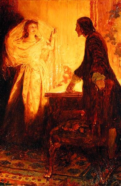 私はあの不幸なキート船長の娘です!、ハワード・パイル著「キシュムーアのルビー」より、1907 年 8 月のハーパーズ・マンスリー・マガジンに掲載 (キャンバスに油彩) 作： Howard Pyle