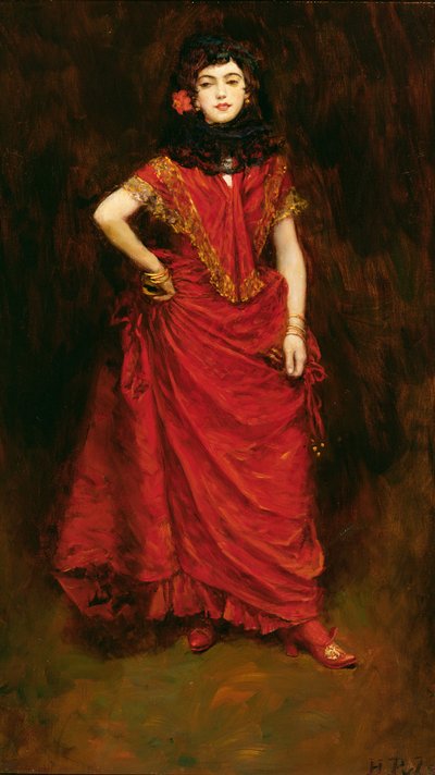 パーシヴァル ギボン (1879-1926) の「ローラ」のダンサー、1909 年 1 月のハーパーズ マンスリー マガジンに掲載 (キャンバスに油彩) 作： Howard Pyle