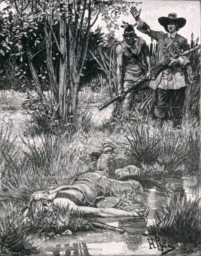 ハーパーの雑誌、1883年からA.ヘイマンによって刻まれたフィリップ王の死 作： Howard Pyle