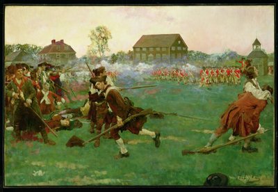 レキシントン コモンでの戦い、4 月 19 日 作： Howard Pyle