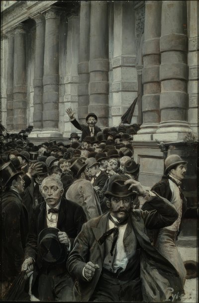 1873年9月18日、ニューヨーク証券取引所からのラッシュ 作： ハワード・パイル