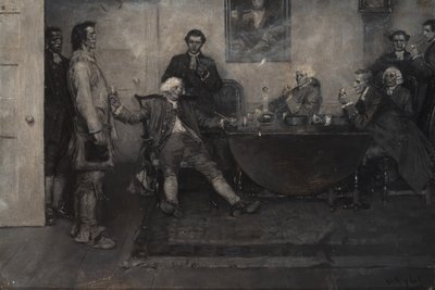 「皆さん、こちらはエノク・ウェイドです」と男爵は言った。 作： Howard Pyle