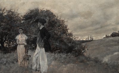 無題、1898 年 12 月のハーパーズ ニュー マンスリー マガジンに掲載されたマイルズ ヘメンウェイの「オールド キャプテン」より (キャンバスに油彩) 作： Howard Pyle