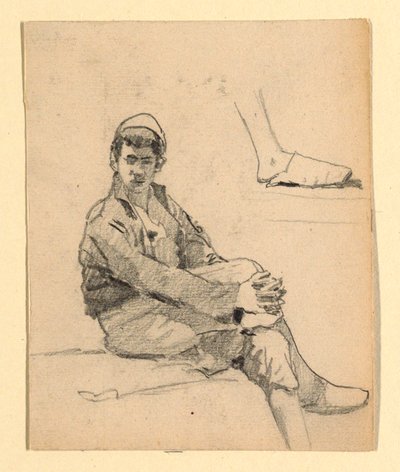 表面: 座っている若いムーア人 (?) 作： Howard Russell Butler
