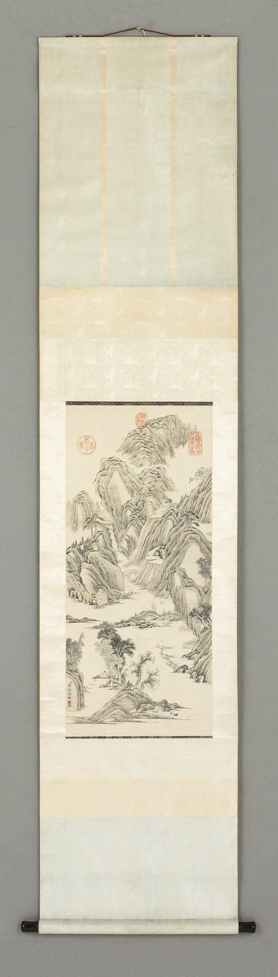 風景（紙にインクとカラー） 作： Huai Guan