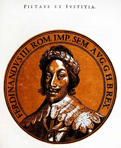 神聖ローマ帝国皇帝フェルディナント3世のメダリオン肖像画 作： Hubert (after) Goltzius