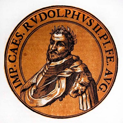 神聖ローマ皇帝ルドルフ2世のメダリオン肖像画 作： Hubert (after) Goltzius