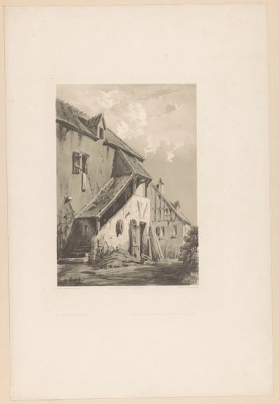 古い農家のファサード 作： Hubert Clerget