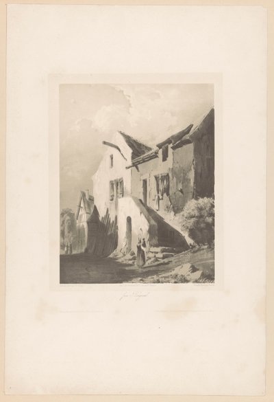 ブージヴァルの近くの家 Pres Bougival (オブジェクトのタイトル) 風景の断片（連載タイトル） Fragments de Paysages (シリーズタイトル) 作： Hubert Clerget