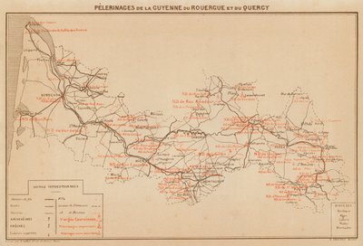 ギエンヌ・ドゥ・ルエルグ・エ・ドゥ・ケルシー山脈（カラーリトグラフ） 作： Hubert Clerget