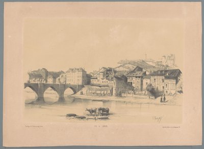 ヴィエンヌのリモージュの眺め Vue de Limoges (オブジェクトのタイトル) 風景の断片（連載タイトル） Fragments de Paysages (シリーズタイトル) 作： Hubert Clerget