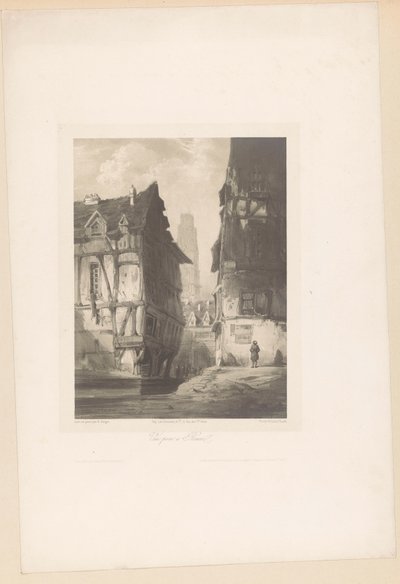 ルーアンの家と大聖堂の眺め Vue Prize à Rouen (オブジェクトのタイトル) 風景の断片（連載タイトル） Fragments de Paysages (シリーズタイトル) 作： Hubert Clerget
