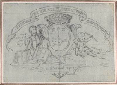 3 つの Putti の紋章 作： Hubert Francois Gravelot