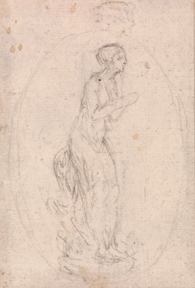 メダリオンのデザイン：女性の姿 作： Hubert Francois Gravelot