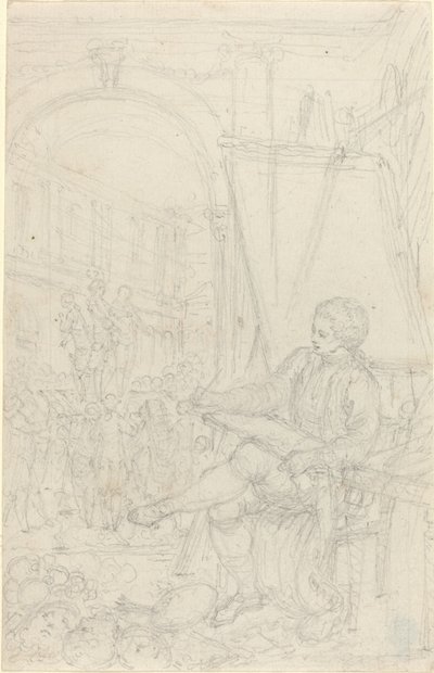 自画像 作： Hubert Francois Gravelot