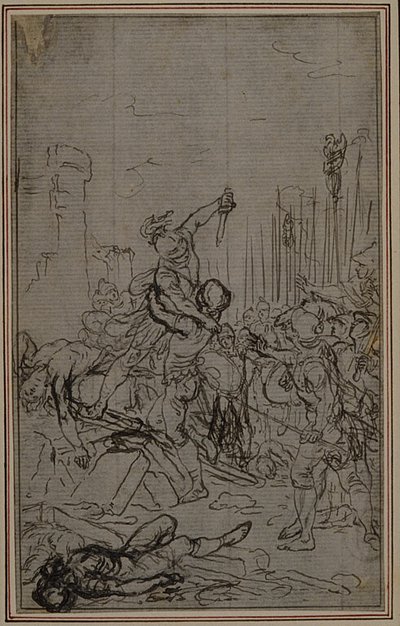 ルカンの「ラ・ファルサール」カント6番のための習作 作： Hubert Francois Gravelot