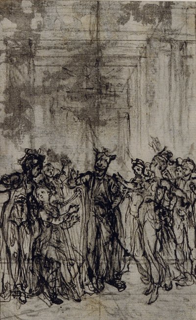ジャン・フランソワ・マルモンテル "Contes Moraux "のヴィネットのための習作 作： Hubert Francois Gravelot