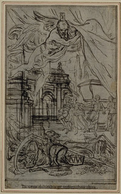 ルクレティウス『諸行無常』第3巻のヴィネット-口絵のための習作 作： Hubert Francois Gravelot