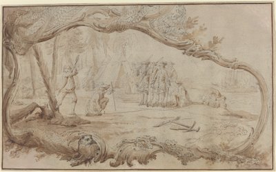 オランダ遠征隊のニューヨーク上陸 作： Hubert Francois Gravelot