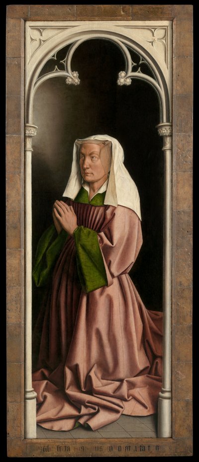 ヘントの祭壇画の外側のパネル、リスベット・ボルルートの肖像 作： Hubert & Jan van (1390 1441) Eyck