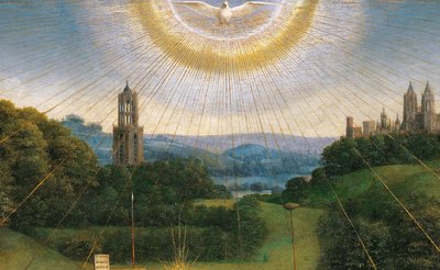 Detail from the Adoration of the Mystic Lamb, from the Ghent Altarpiece   1439967   ja       japanese Successfully Translated  Original: Study of a Woman Sewing and a Girl Reading Translat: Study of a Woman Sewing and a Girl Reading 1435013 ja japanese Suc 作： Hubert & Jan van (1390 1441) Eyck