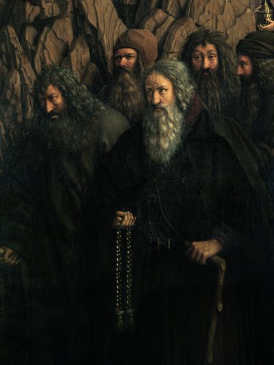 Yksityiskohta erakoista Gentin alttaritaulun oikealta puolelta 作： Hubert & Jan van (1390 1441) Eyck