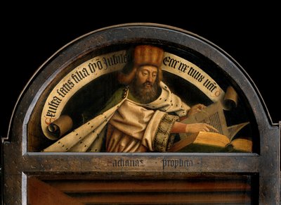 ゲントの祭壇画の左翼の外側から見た預言者ザカリアス 作： Hubert & Jan van (1390 1441) Eyck