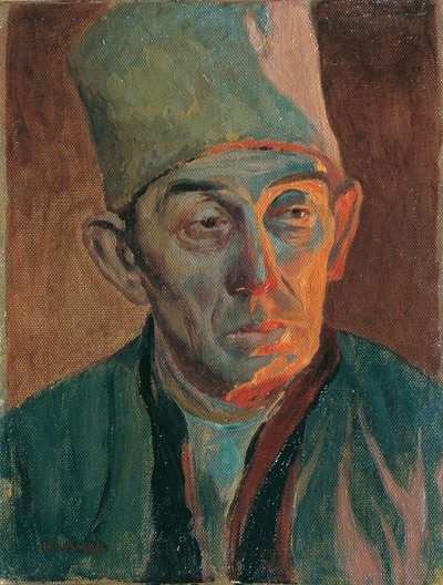 毛皮の帽子をかぶった男 作： Hubert Landa