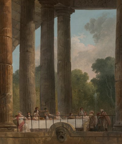 寺院跡での宴会 作： Hubert Robert