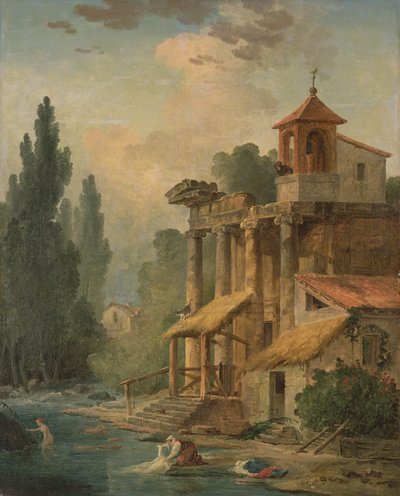 庵を持つカプリス、1796 作： Hubert Robert