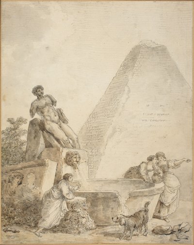 ガイウス・ケスティウスのピラミッドのあるローマの奇想曲 作： Hubert Robert