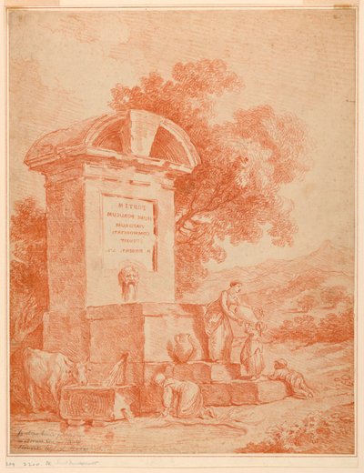 ローマの噴水 (カウンタープルーフ) 作： Hubert Robert