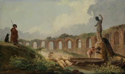 遺跡の水道橋。 作： Hubert Robert