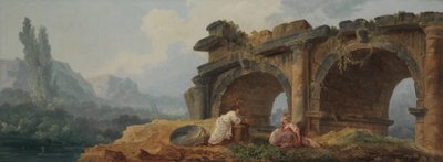 廃墟のアーチ（キャンバスに油彩） 作： Hubert Robert