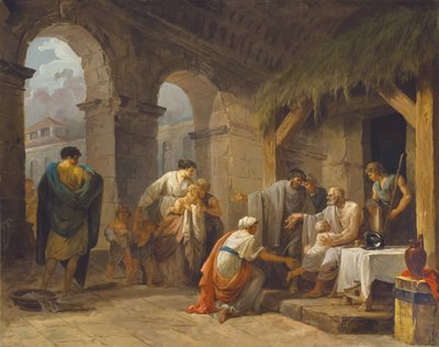 1787年に彼の命令の下で働いていた農夫のおもてなしを受け取ったベリセア 作： Hubert Robert