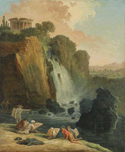チボリの下絵職人たち（油彩・キャンバス） 作： Hubert Robert