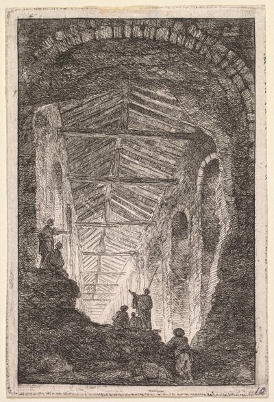ローマの夜: アンティーク ギャラリー 作： Hubert Robert
