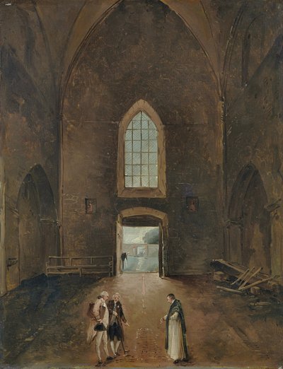 ユベール・ロバートとアマチュアが教会の墓を訪ねる 作： Hubert Robert