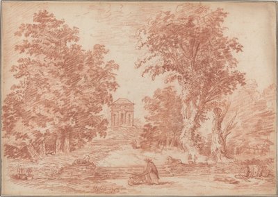 テンピエットのあるイタリアの公園 作： Hubert Robert