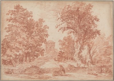 テンピエットのあるイタリア風公園 作： Hubert Robert