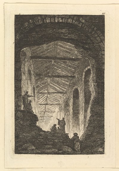 アンティークギャラリー、ca。 1763-65。 作： Hubert Robert